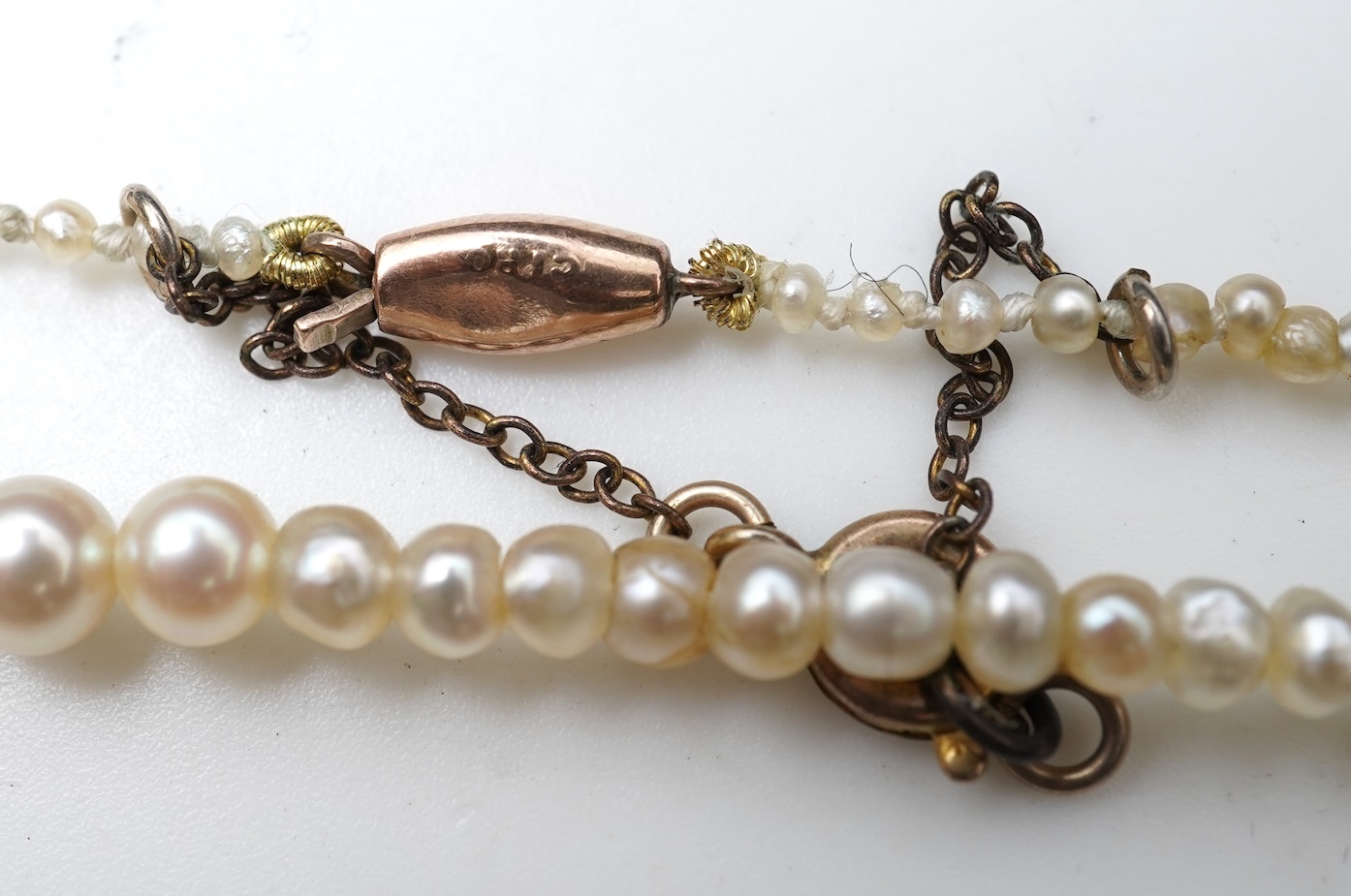 Two cultured pearl necklaces, early 20th century